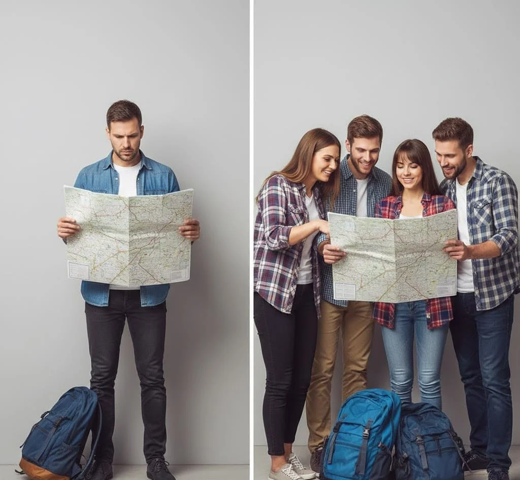 Comparison of solo travel and group travel experiences