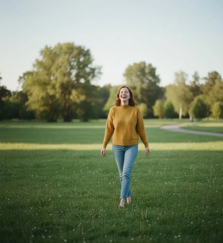 Solo traveler enjoying a calm and happy moment during a solo trip