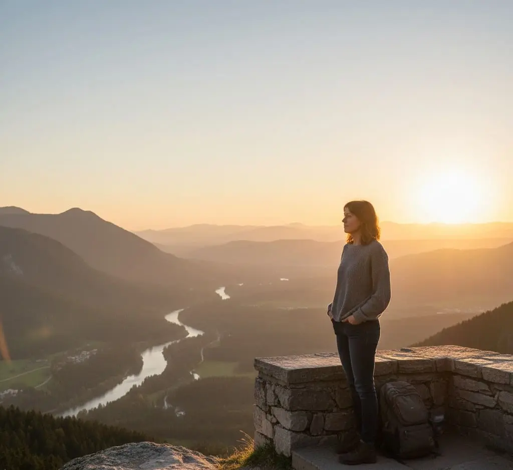 Solo traveler reflecting after completing their first trip alone