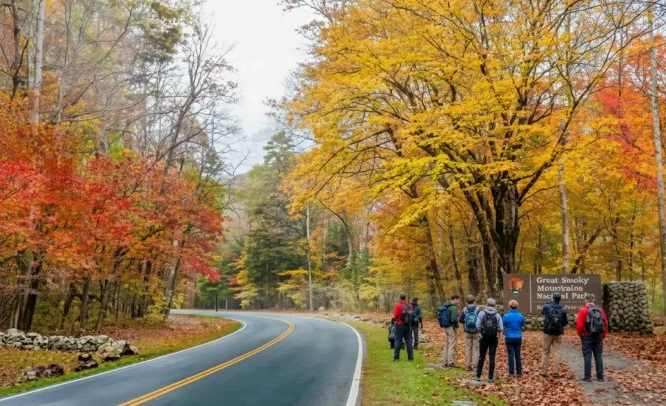 Forest trail in Great Smoky Mountains National Park