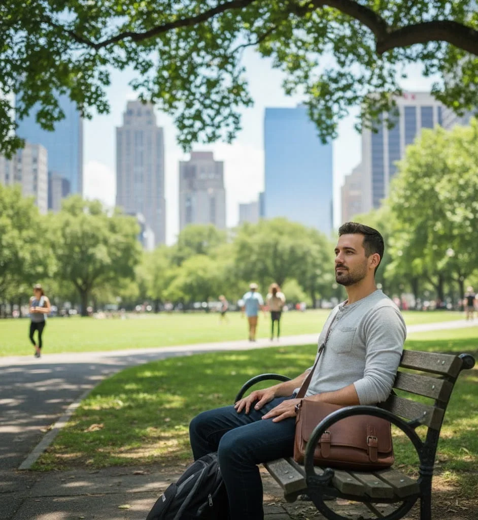 Solo travel reflection in a US city