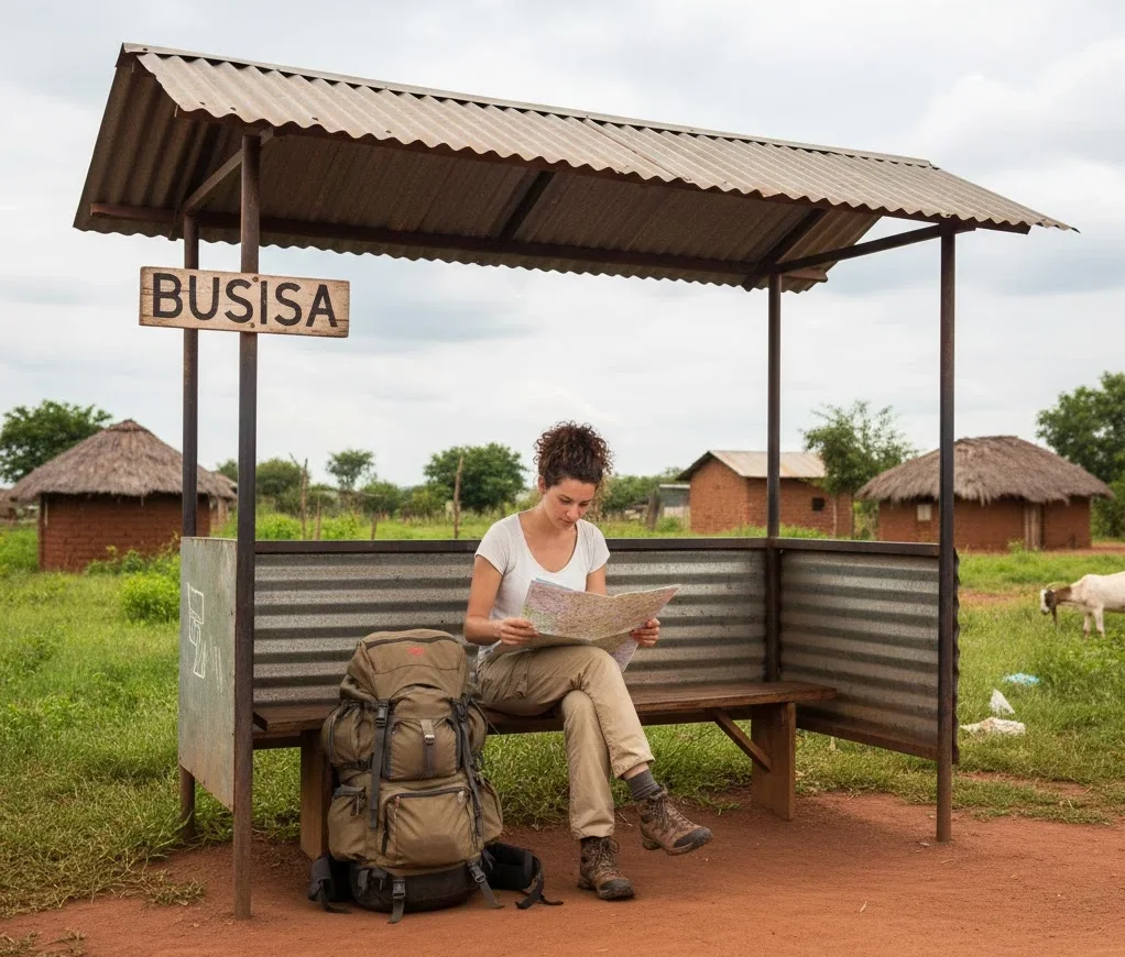 Solo traveler adapting to slower travel pace in Africa
