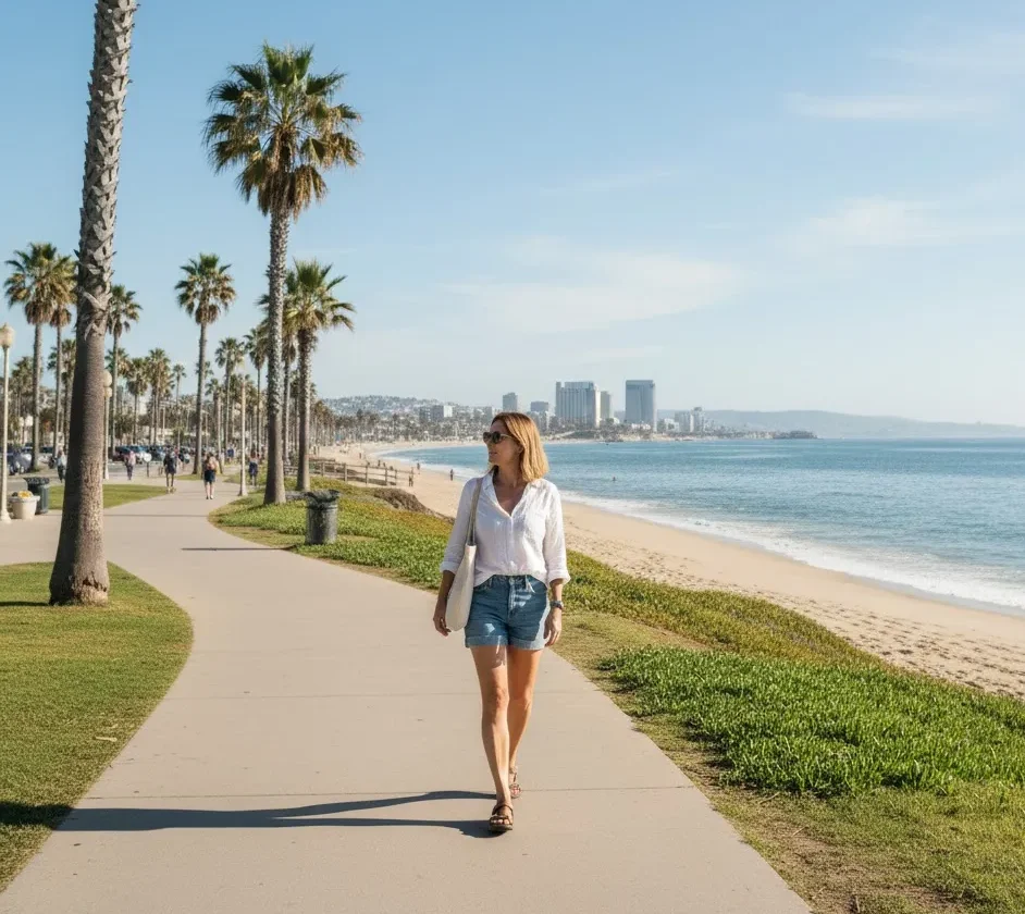 Solo traveler enjoying a calm day in San Diego