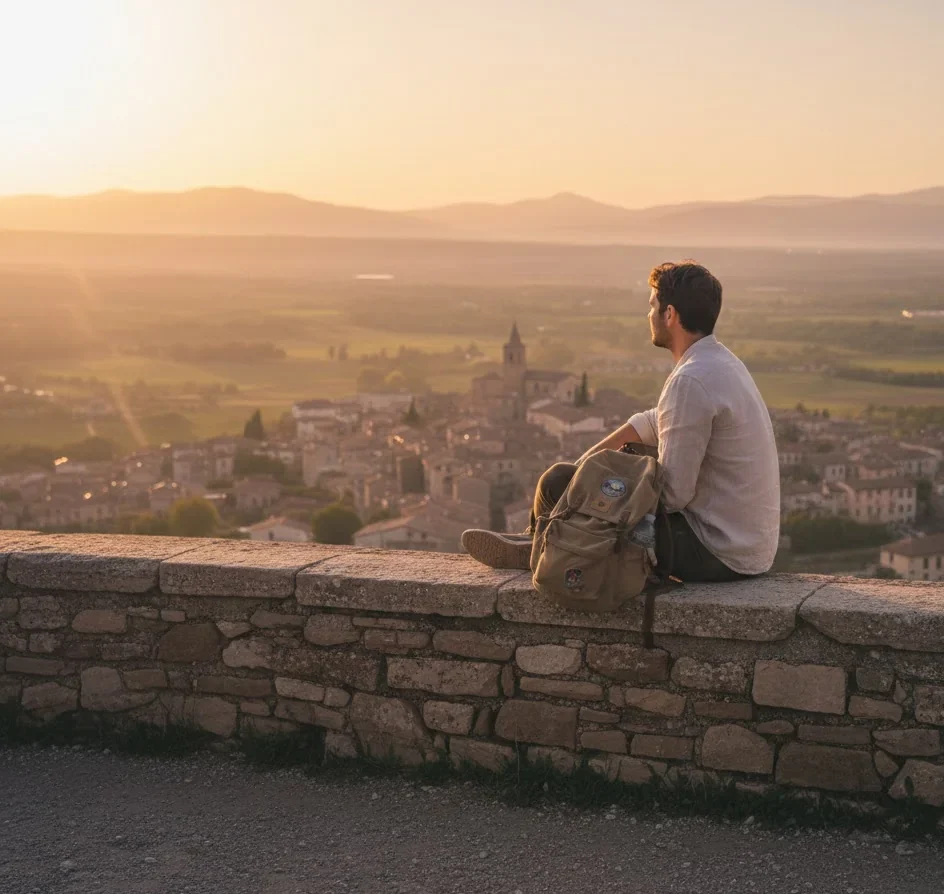 Solo traveler reflecting on a first solo trip in Europe