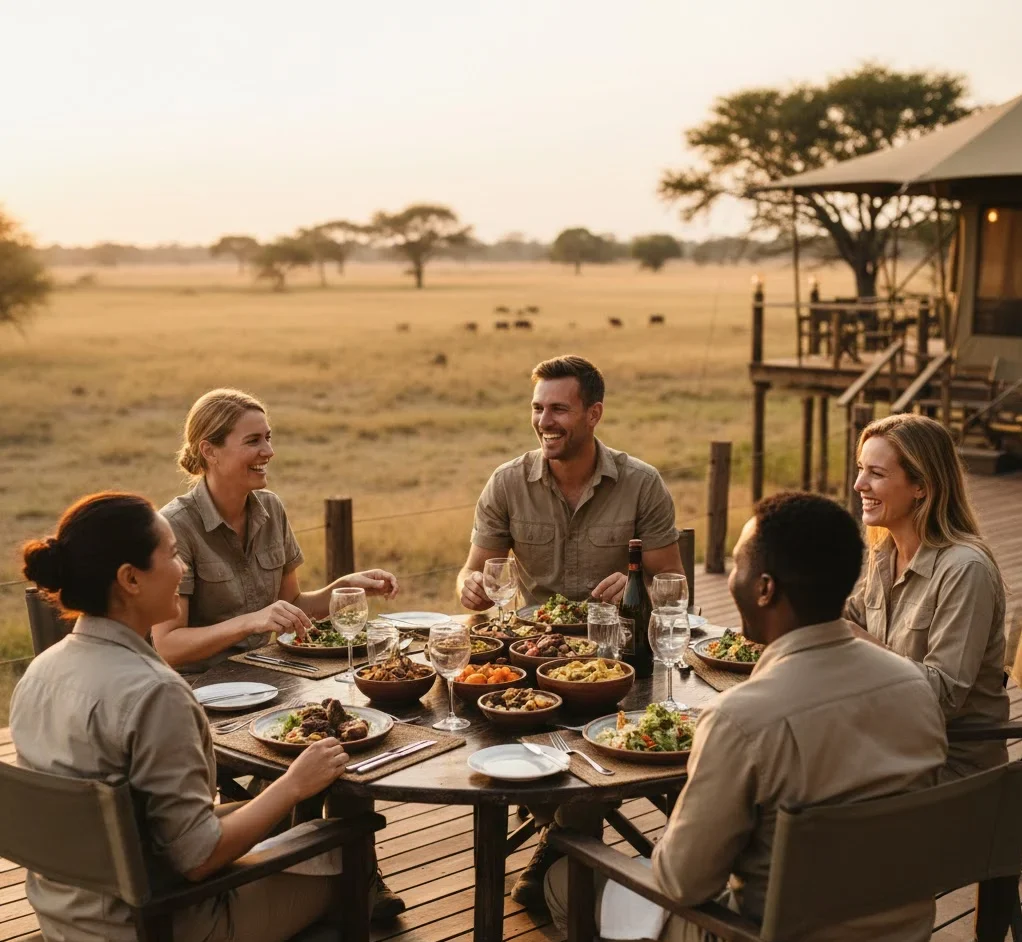 Solo travelers connecting during a group safari experience