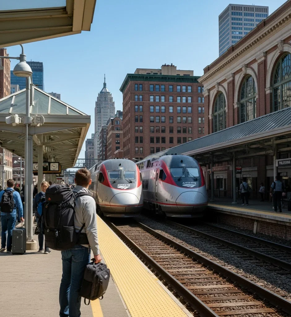 Train travel between East Coast cities without a car