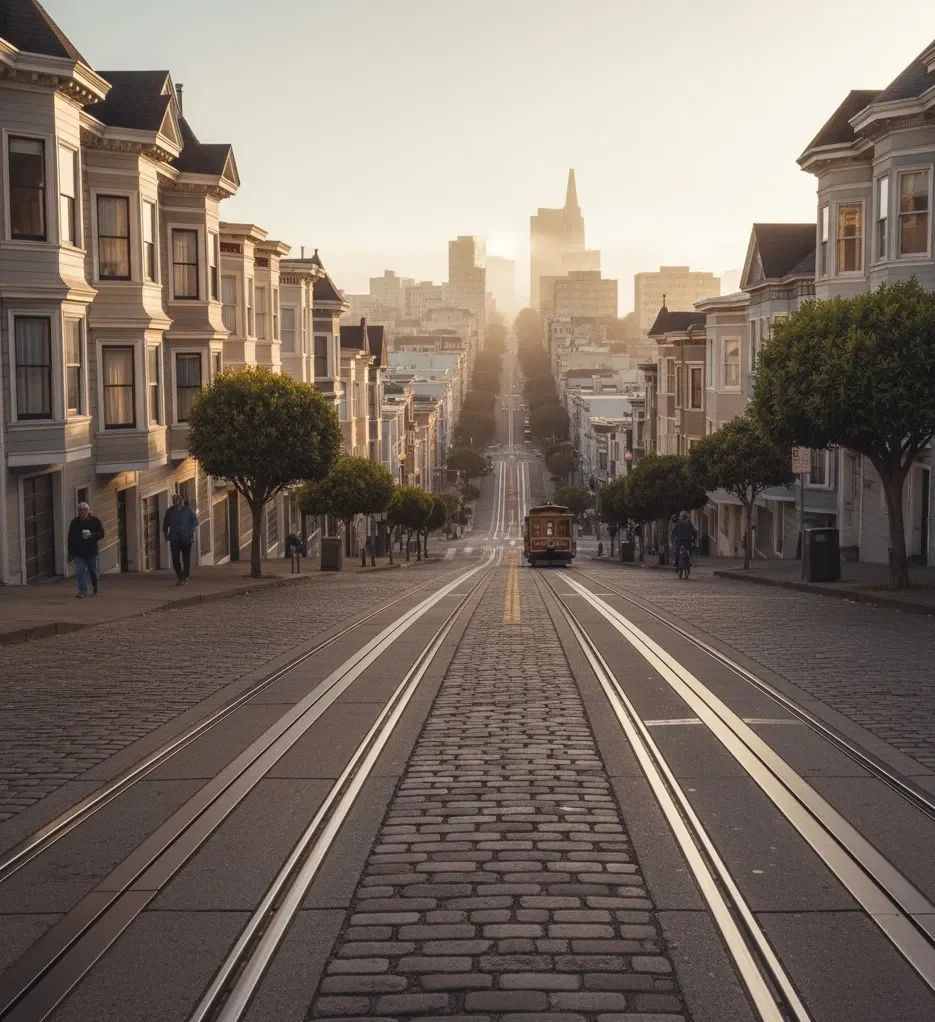 Walkable streets and city views in San Francisco
