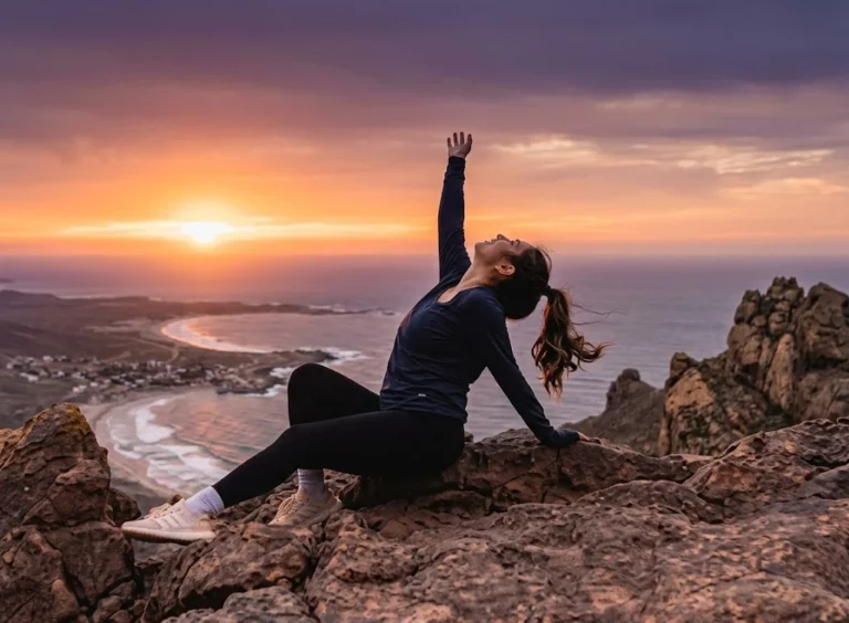 Common Fears of Solo Female Travel (And How to Overcome Them) Solo female traveler enjoying sunset view alone on a hilltop