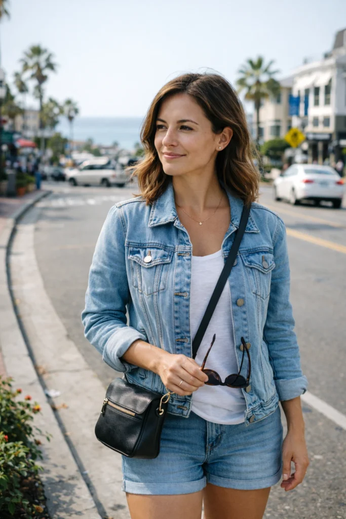 Solo female traveler standing in La Jolla San Diego during daytime