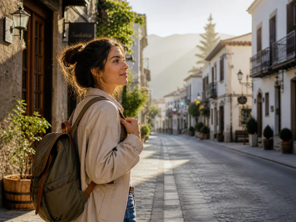 solo traveler ready for spontaneous trip